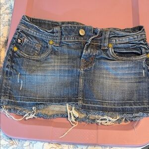 Trendy Blue Denim Mini Skirt